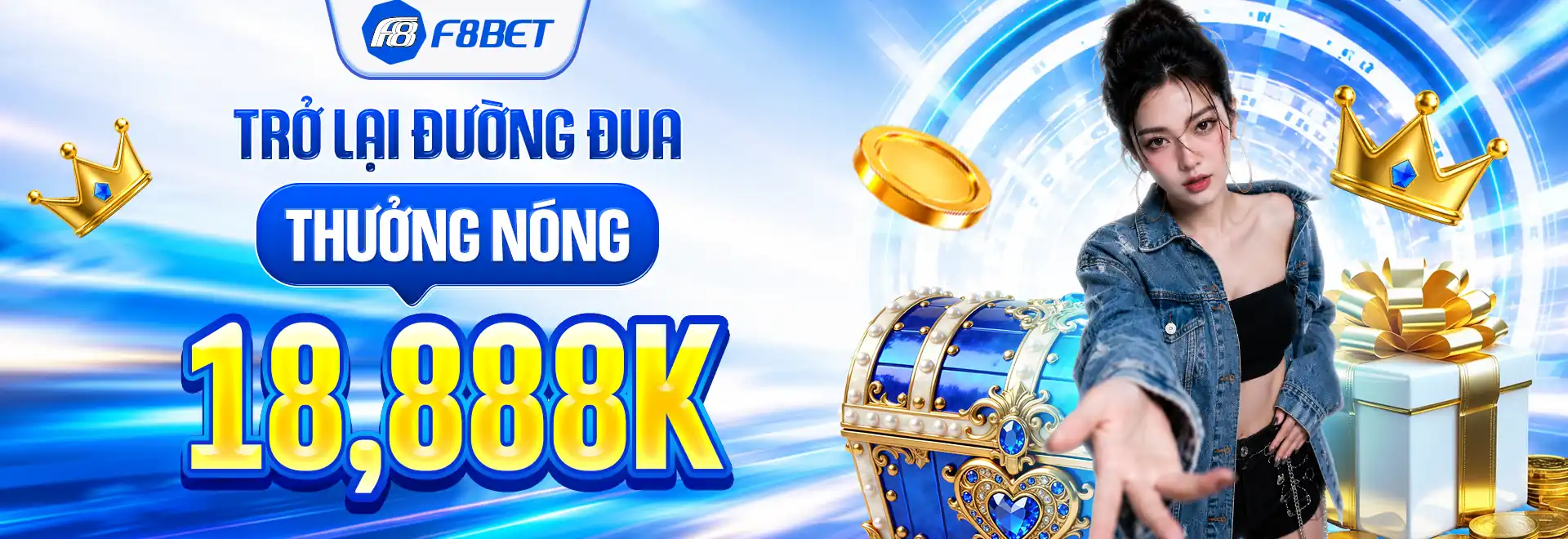 f8bet banner trở lại đường đua thưởng nóng 18888k